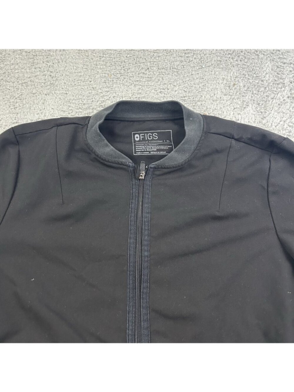FIGS Technical Collection Womens Bellery Scrub Lab Jacket Black Full Zip XL - Picture 2 of 6
